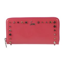 Christian Louboutin PANETTONE Long Wallet 3175067 Patent Leather Pink Round Enamel