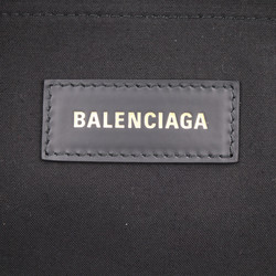 BALENCIAGA Hardware Small Tote Handbag 671402 Canvas Calf Leather Natural Black Shoulder Bag