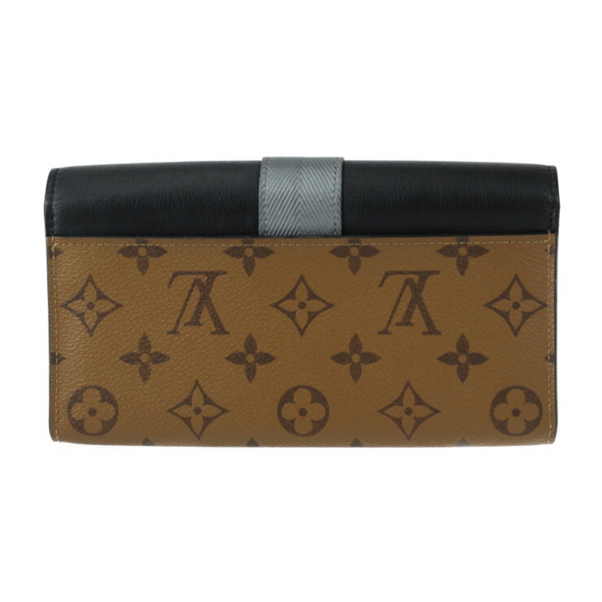 LOUIS VUITTON Louis Vuitton Portefeuille Sarah Monogram Reverse Long Wallet M64488 Calf Leather Brown Flap