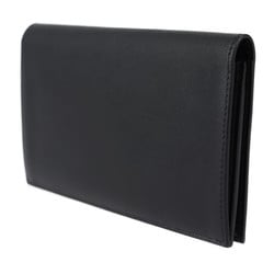 HERMES Citizen Twill Long Wallet, Swift Leather, Black, Bi-fold D Engraved