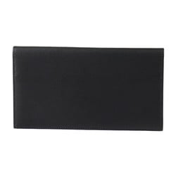 HERMES Citizen Twill Long Wallet, Swift Leather, Black, Bi-fold D Engraved