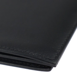 HERMES Citizen Twill Long Wallet, Swift Leather, Black, Bi-fold D Engraved