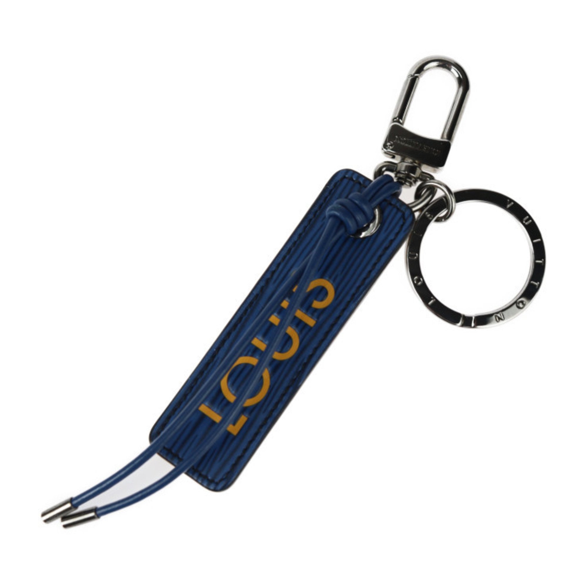 LOUIS VUITTON Louis Vuitton Porte-Clés LV Dual Keychain MP2553 Epi Leather Blue Yellow Key Ring Bag Charm