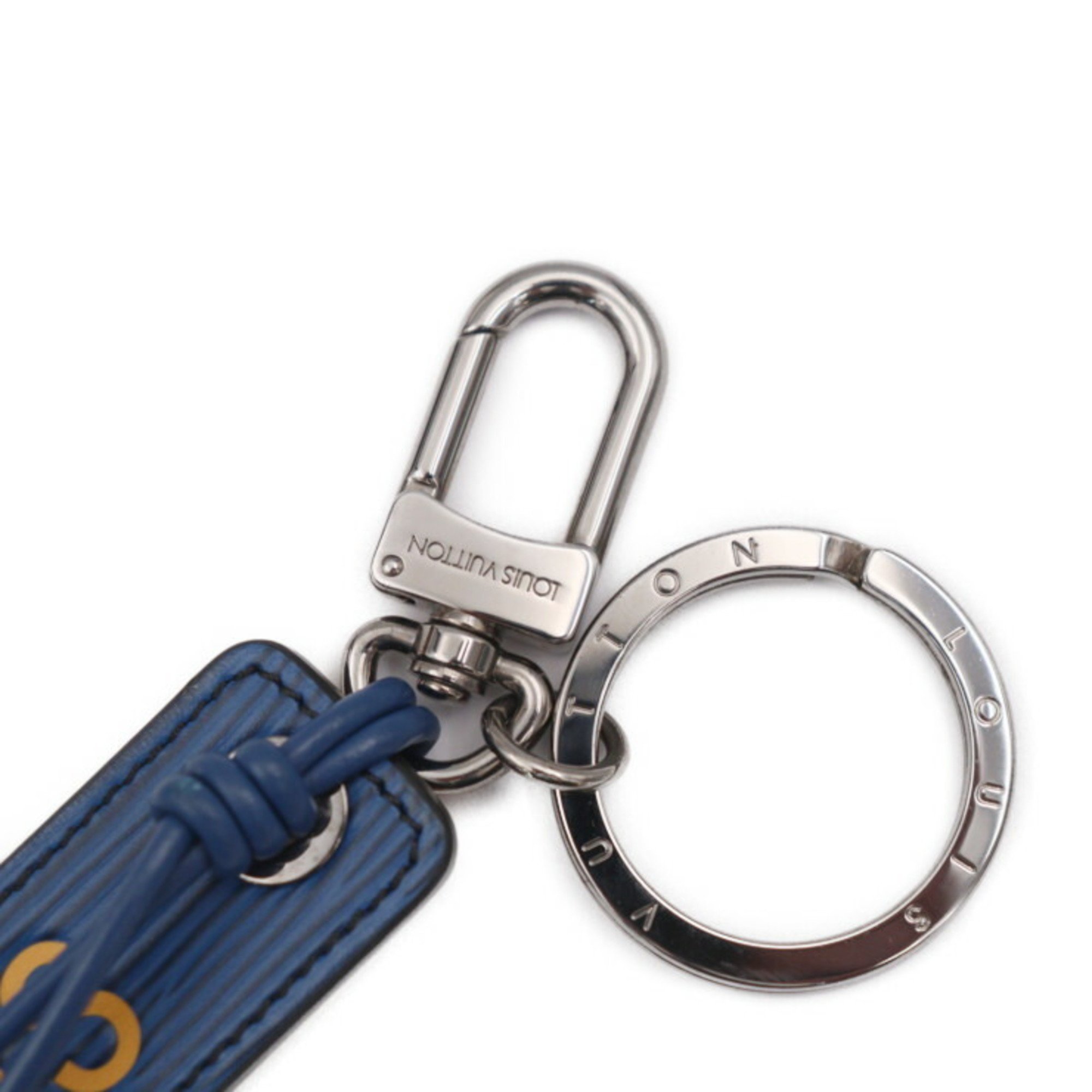 LOUIS VUITTON Louis Vuitton Porte-Clés LV Dual Keychain MP2553 Epi Leather Blue Yellow Key Ring Bag Charm