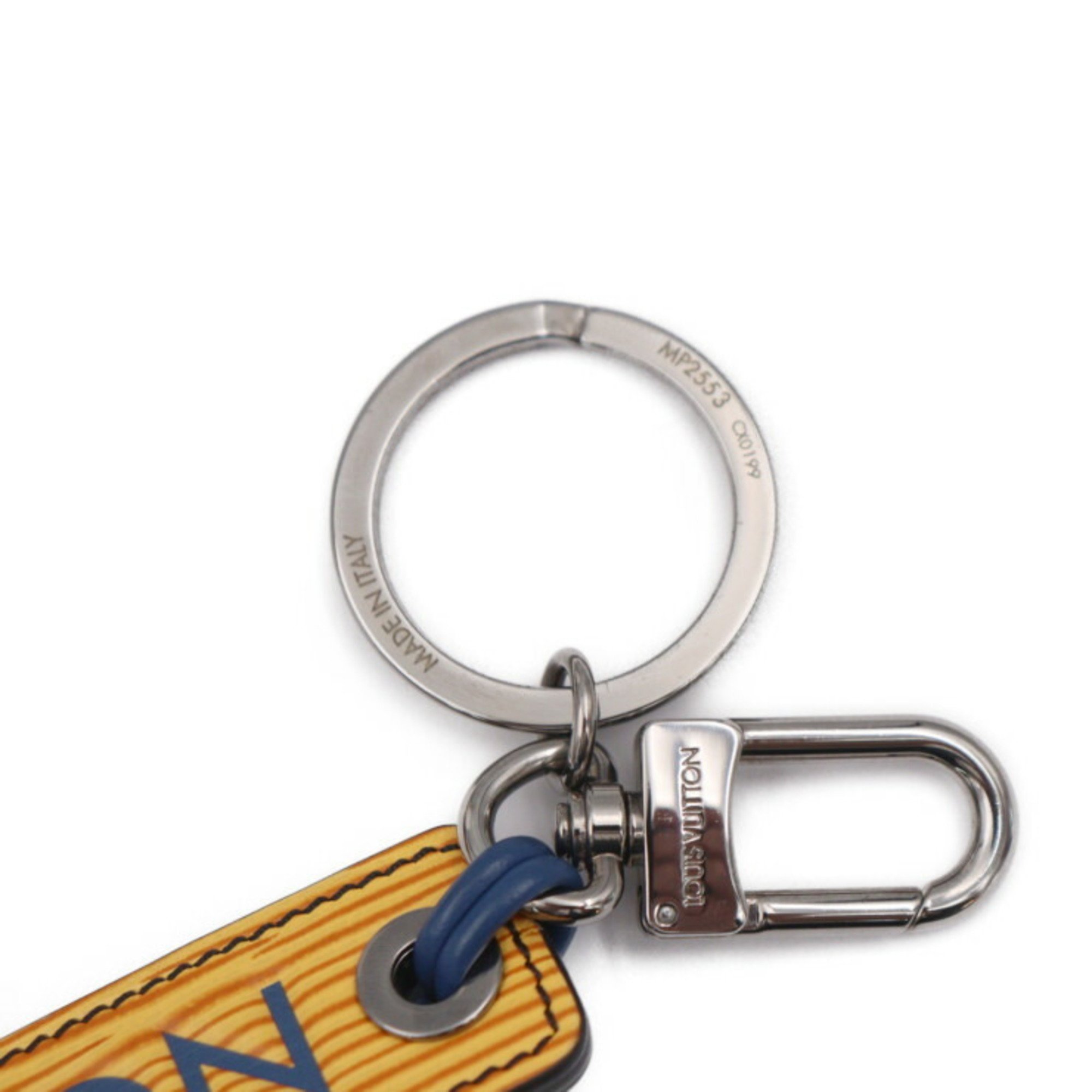 LOUIS VUITTON Louis Vuitton Porte-Clés LV Dual Keychain MP2553 Epi Leather Blue Yellow Key Ring Bag Charm