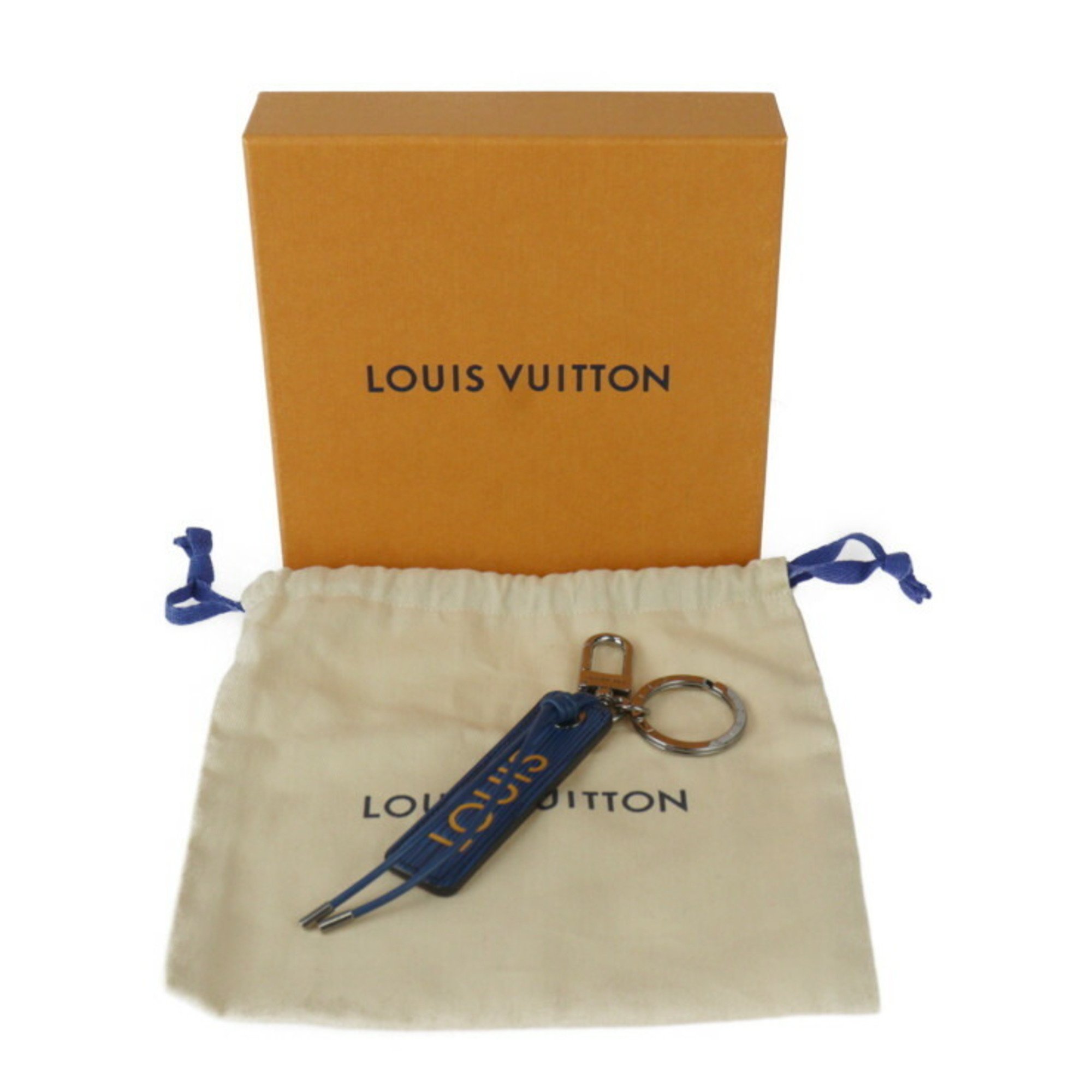 LOUIS VUITTON Louis Vuitton Porte-Clés LV Dual Keychain MP2553 Epi Leather Blue Yellow Key Ring Bag Charm