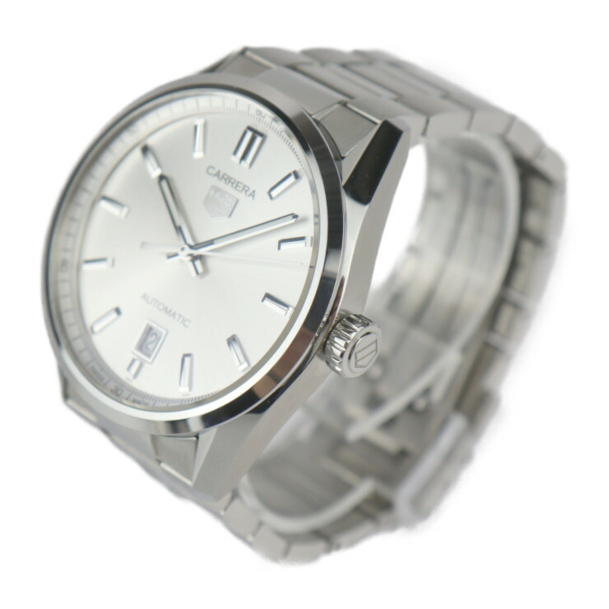 TAG HEUER Carrera Calibre 5 Date Watch WBN2111-0 Stainless Steel Silver Automatic