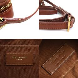 Saint Laurent SAINT LAURENT Shoulder Bag Raffia Leather Beige Brown Gold Women's e58784f