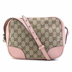 GUCCI Shoulder Bag GG Canvas Leather Beige Pink Women's 449413 e58778j