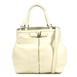 Salvatore Ferragamo handbag shoulder bag Vara ribbon leather ivory ladies r10051g