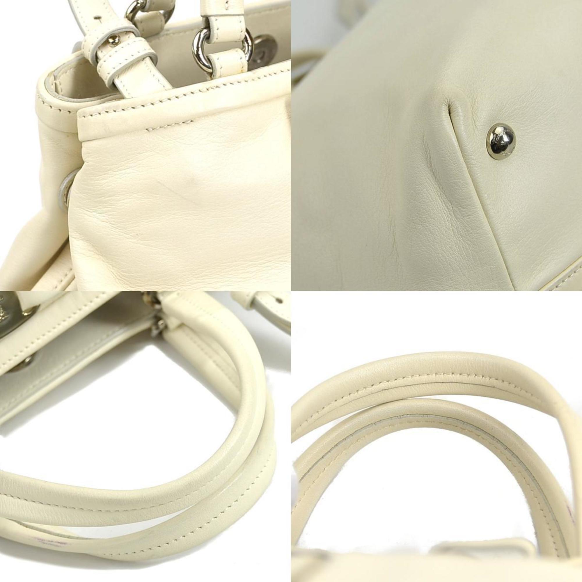 Salvatore Ferragamo handbag shoulder bag Vara ribbon leather ivory ladies r10051g