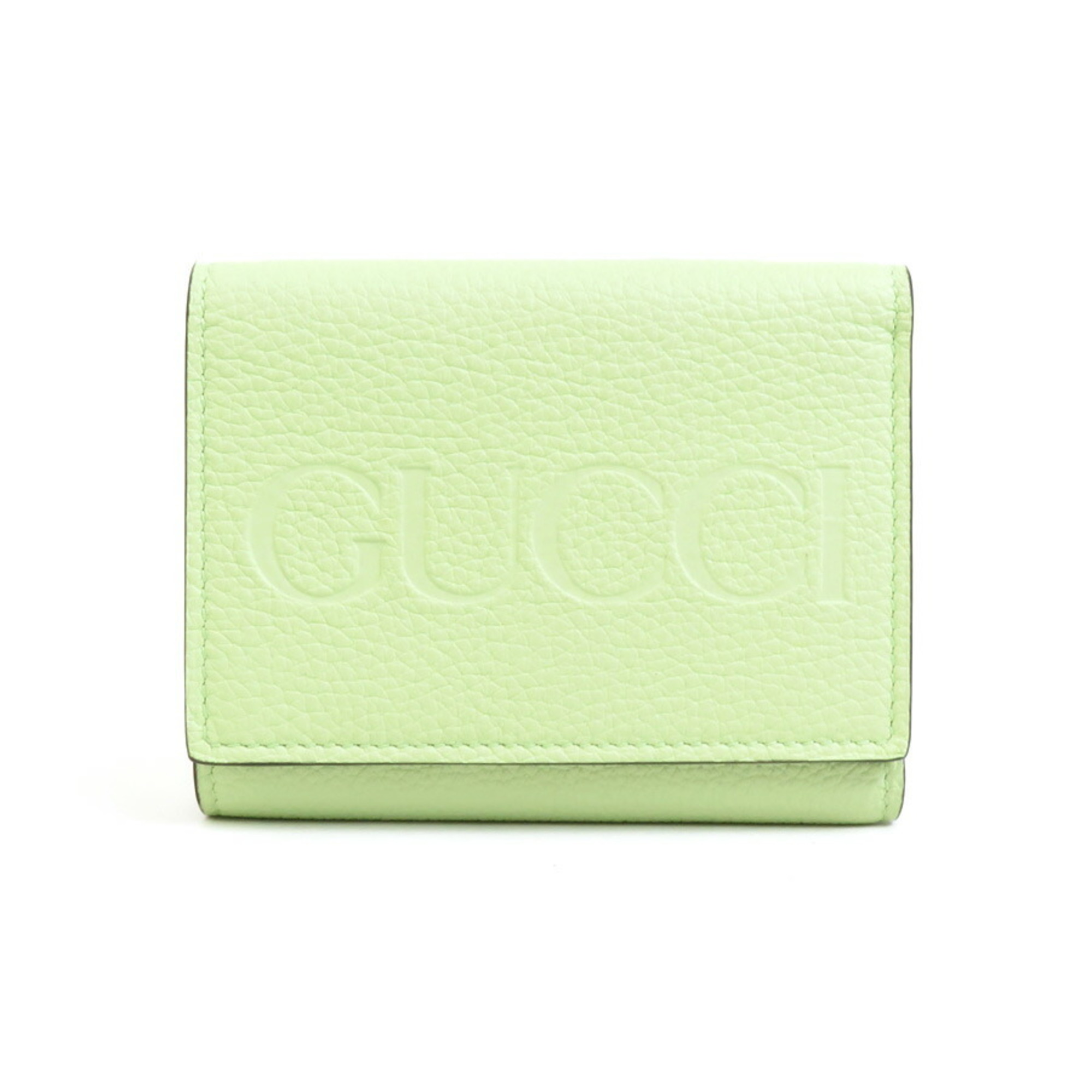 GUCCI Tri-fold wallet Leather Light yellow green Women's 731694 e58790j