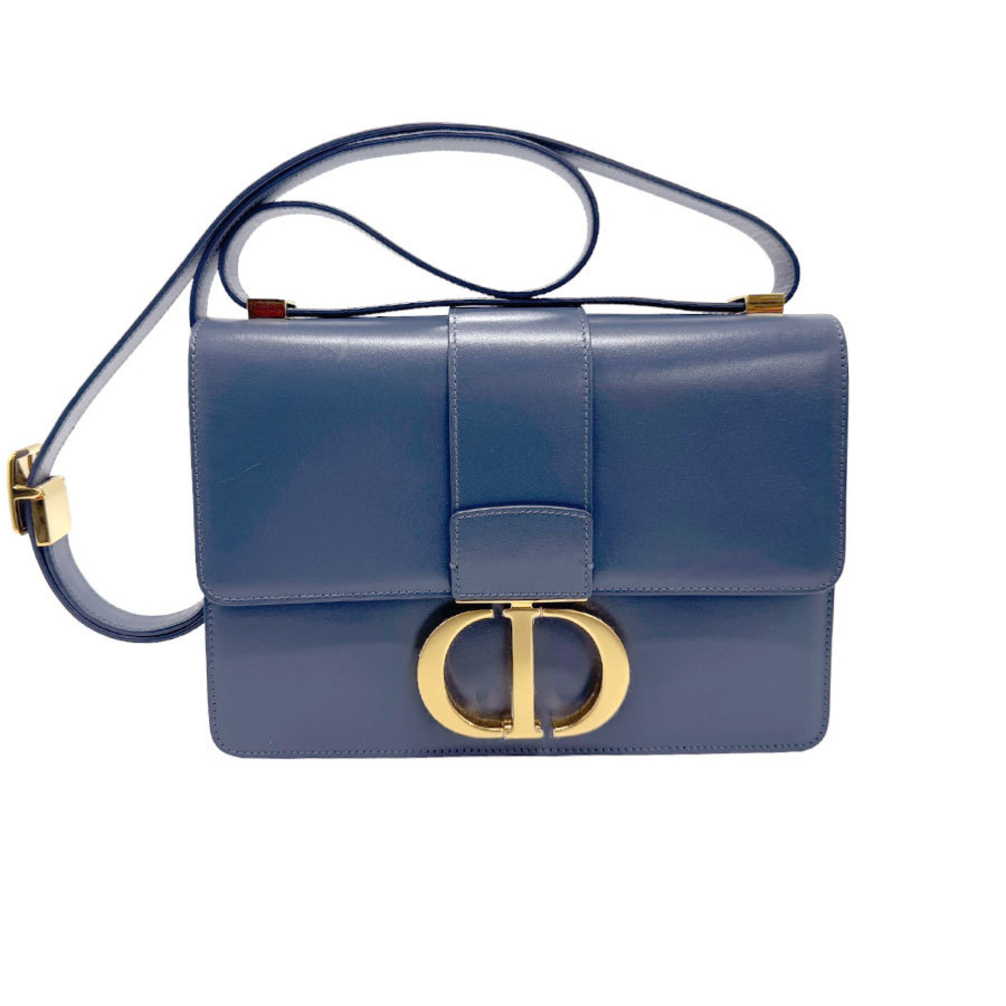 Christian Dior Shoulder Bag 30 Montaigne Leather Blue Women's z1675