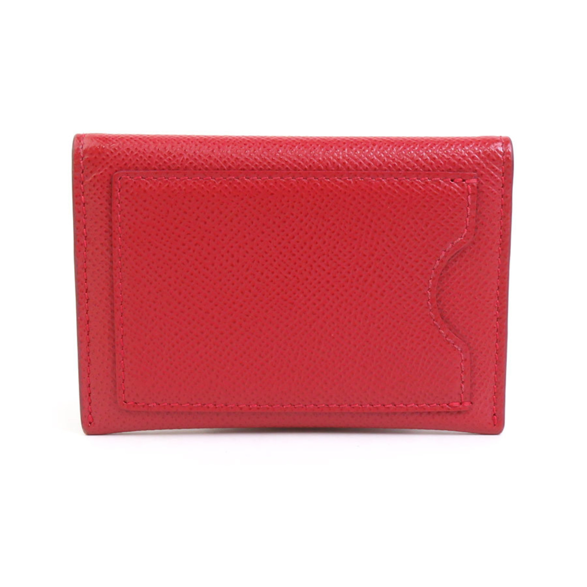 Salvatore Ferragamo Business Card Holder/Card Case Pass Vara Ribbon Leather Red Women's r10065g