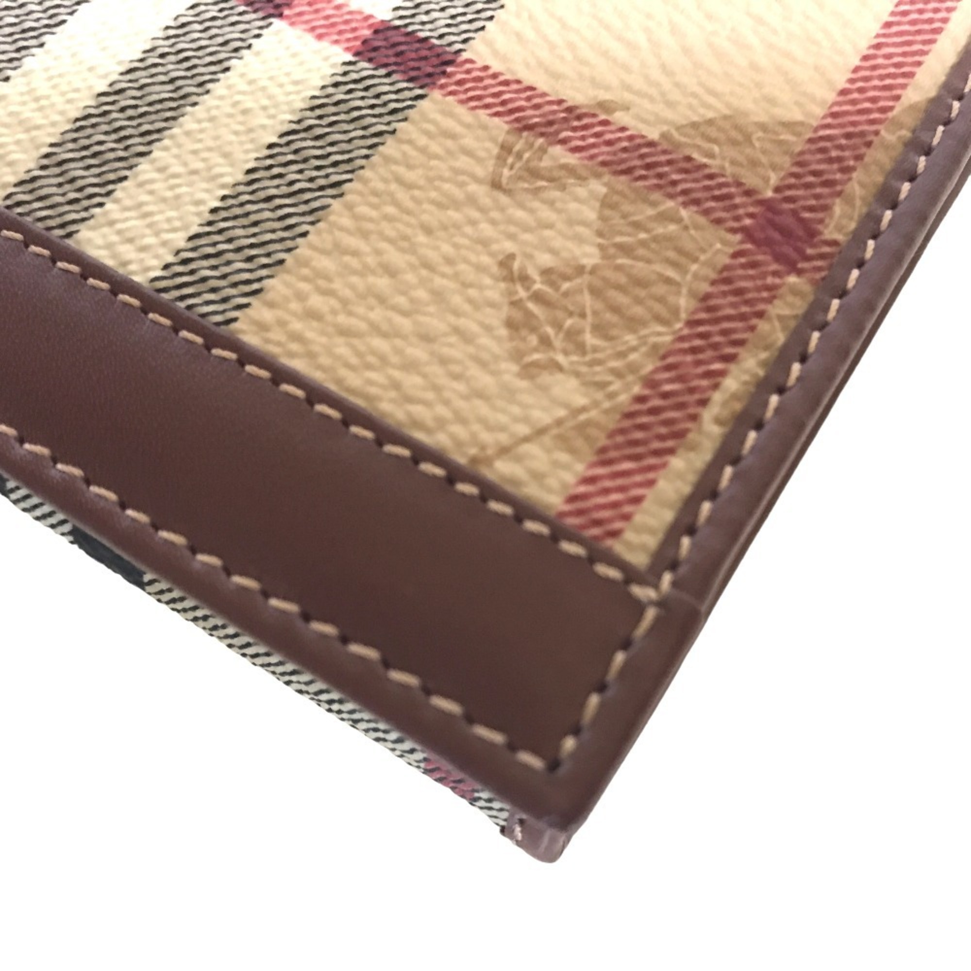 BURBERRY Nova Check Horse Long Wallet for Women, Leather, Beige, Bi-Fold