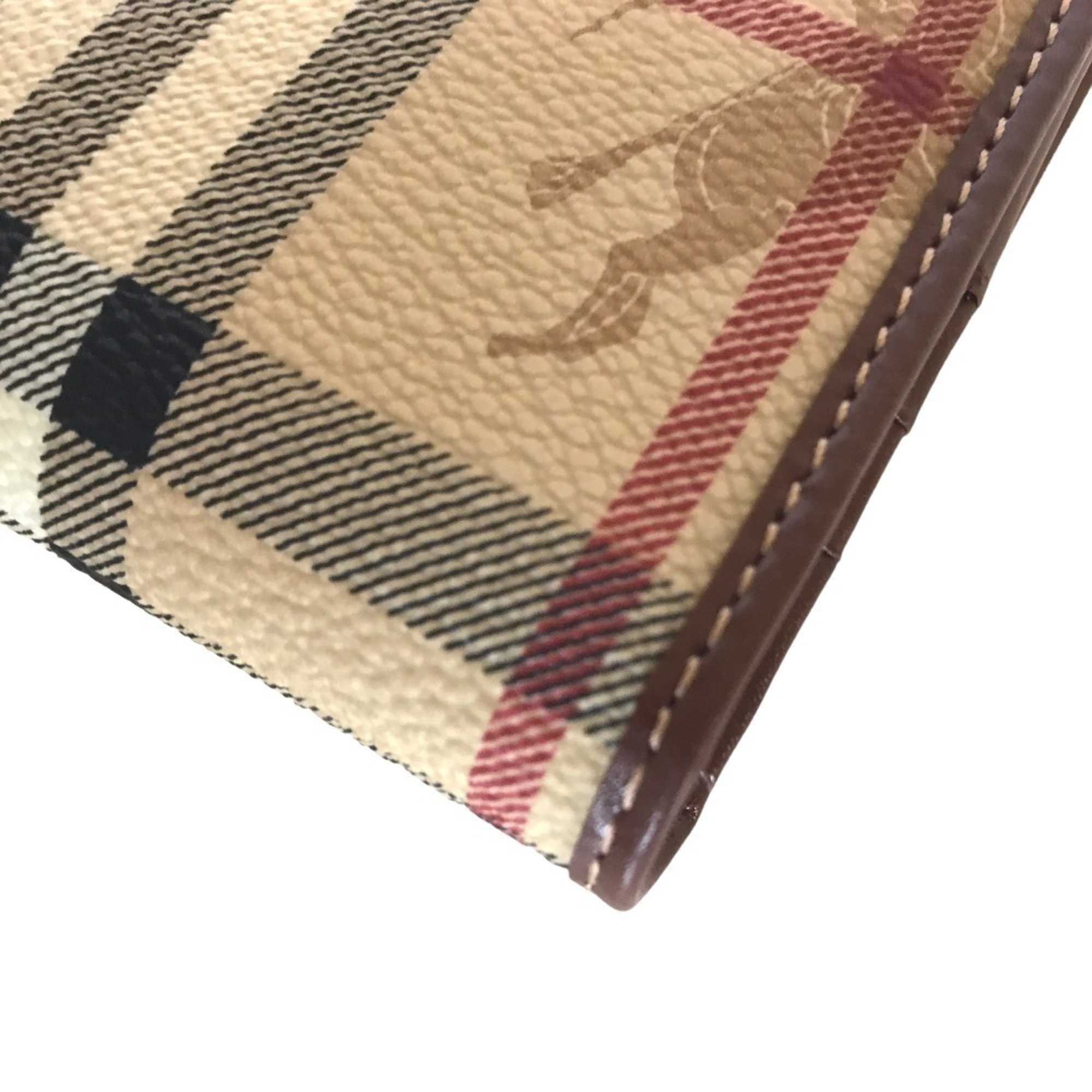 BURBERRY Nova Check Horse Long Wallet for Women, Leather, Beige, Bi-Fold