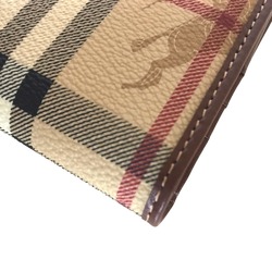 BURBERRY Nova Check Horse Long Wallet for Women, Leather, Beige, Bi-Fold