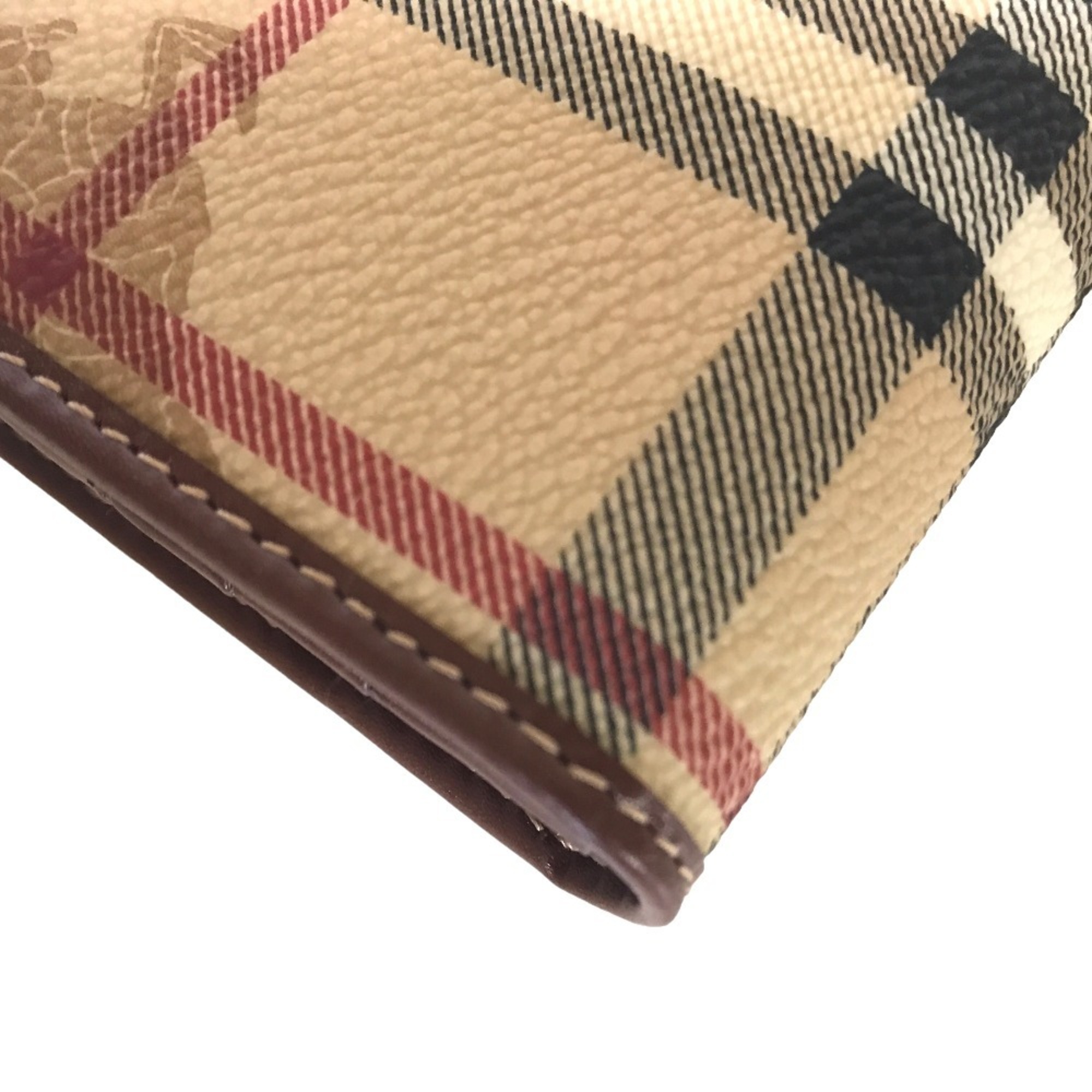 BURBERRY Nova Check Horse Long Wallet for Women, Leather, Beige, Bi-Fold