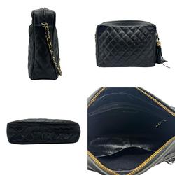 CHANEL Shoulder Bag Caviar Skin Leather Black Women's z0908