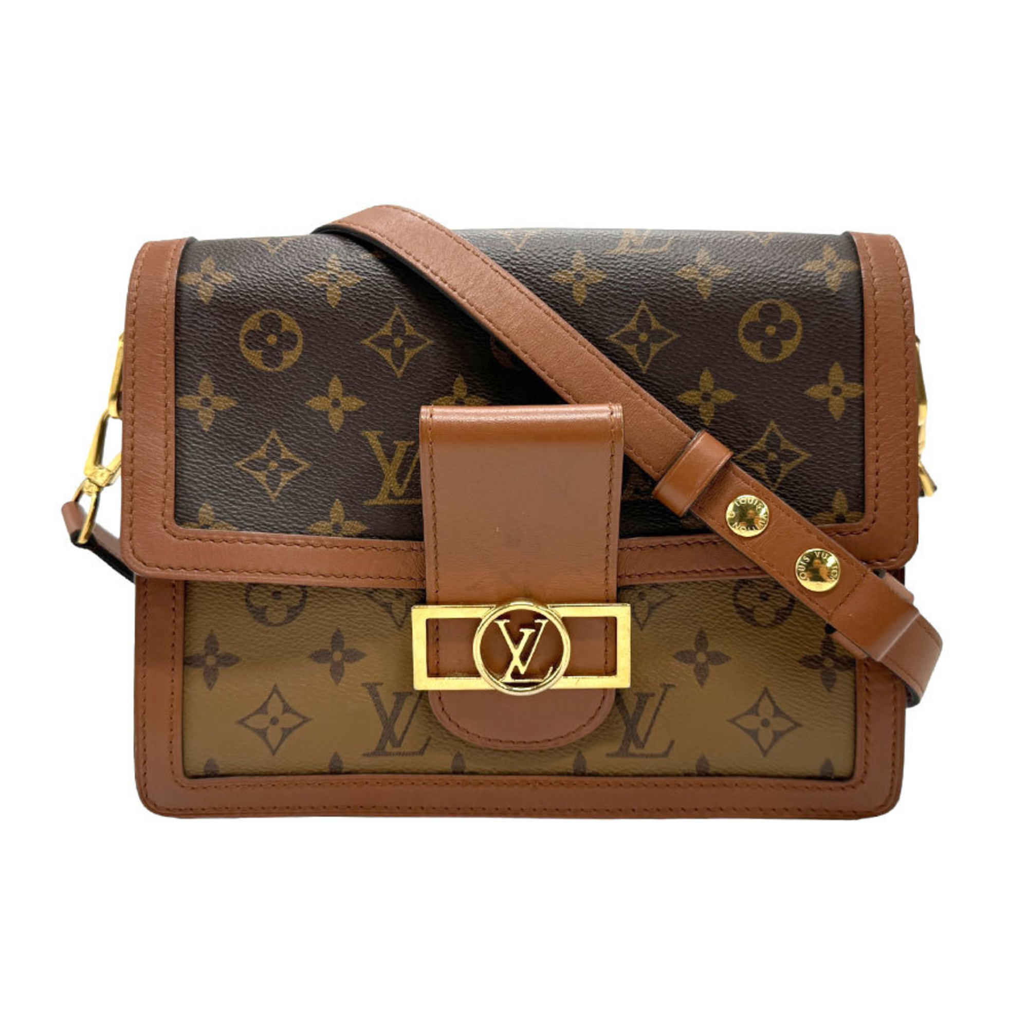 Louis Vuitton LOUIS VUITTON Shoulder Bag Monogram Reverse Dauphine MM Canvas Brown Women's M45958 z1598