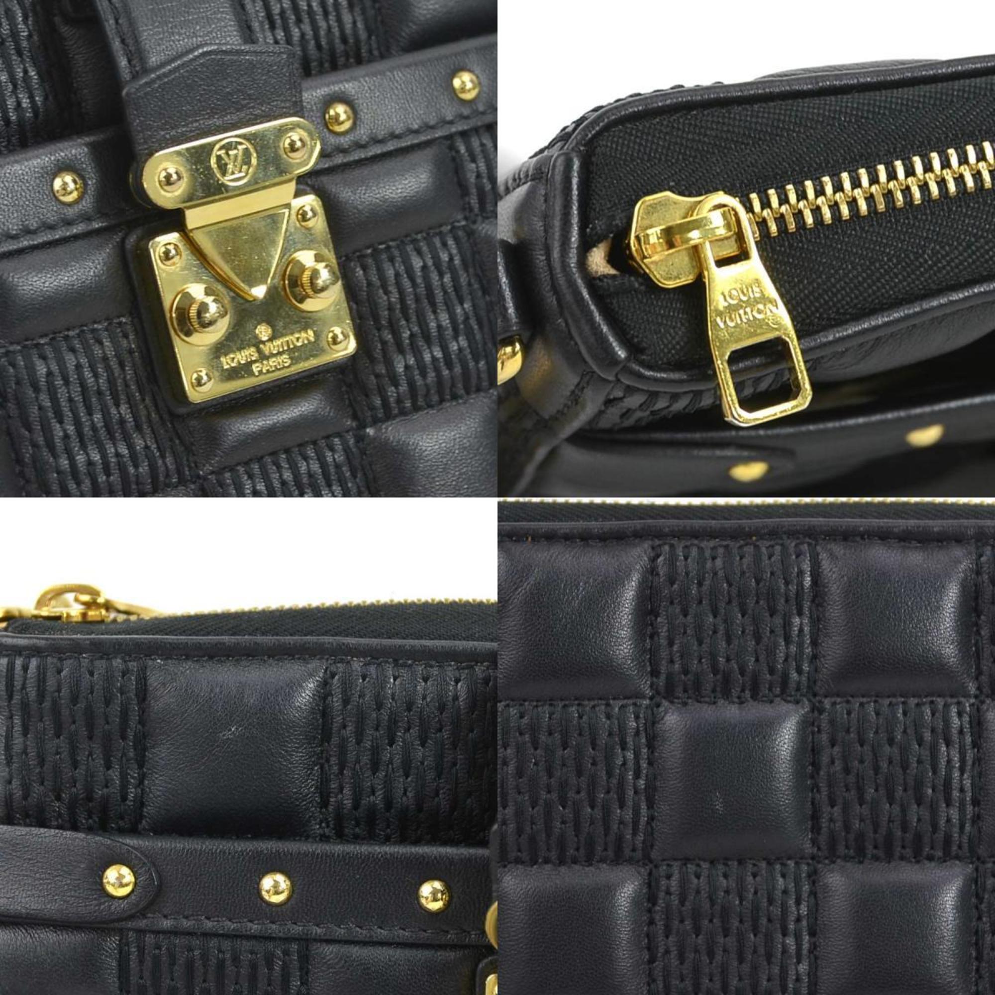 Louis Vuitton LOUIS VUITTON Shoulder Bag Damier Pochette Troca Leather Black Women's M59046 99934f