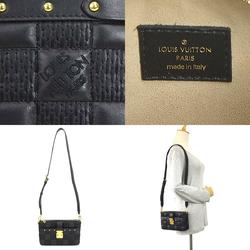 Louis Vuitton LOUIS VUITTON Shoulder Bag Damier Pochette Troca Leather Black Women's M59046 99934f