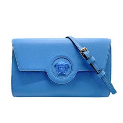 Versace Medusa Leather Shoulder Wallet Blue Women's z1672