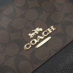 Coach handbag F34280 leather black brown shoulder signature ladies COACH