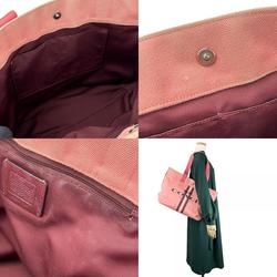 Coach Tote Bag 391 Canvas Pink Bordeaux Women's COACH