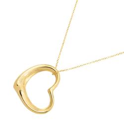 Tiffany & Co. Heart 27mm Necklace 45cm K18 YG Yellow Gold 750 Open