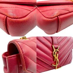 Saint Laurent SAINT LAURENT Shoulder Bag Baby Chai Leather Red 399289 z1652