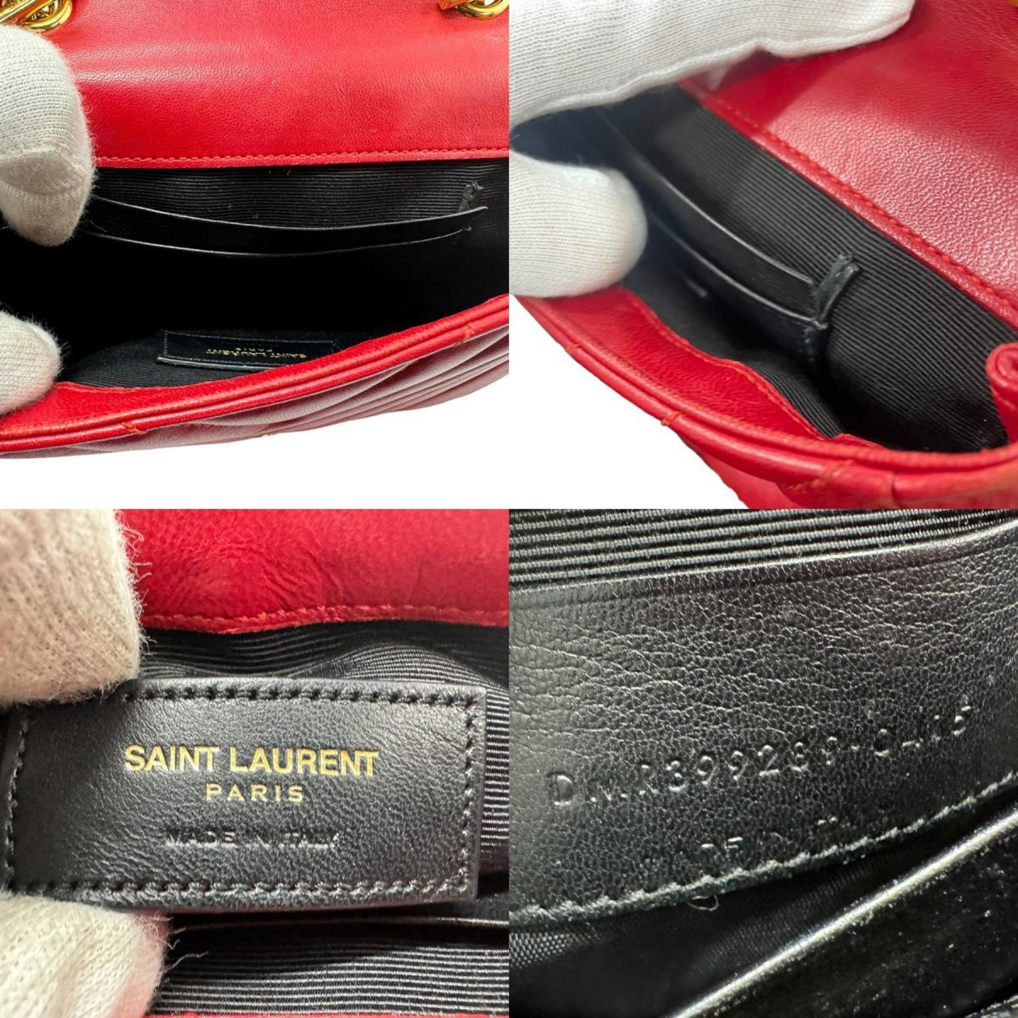 Saint Laurent SAINT LAURENT Shoulder Bag Baby Chai Leather Red 399289 z1652