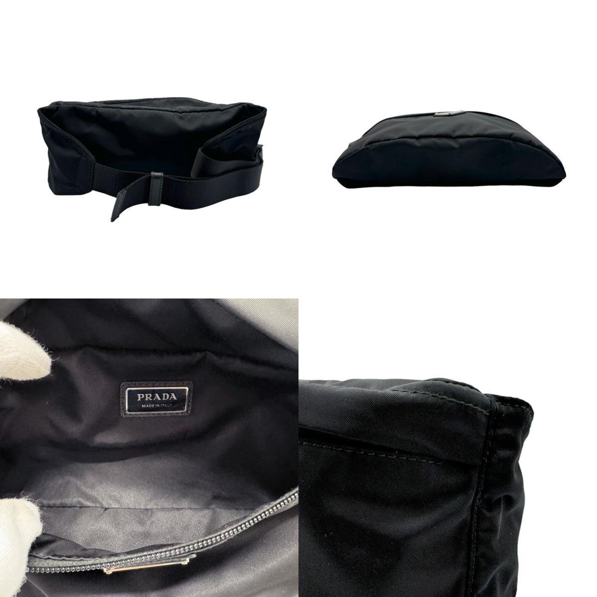 PRADA Waist Bag Nylon Black Men's Women's n0004