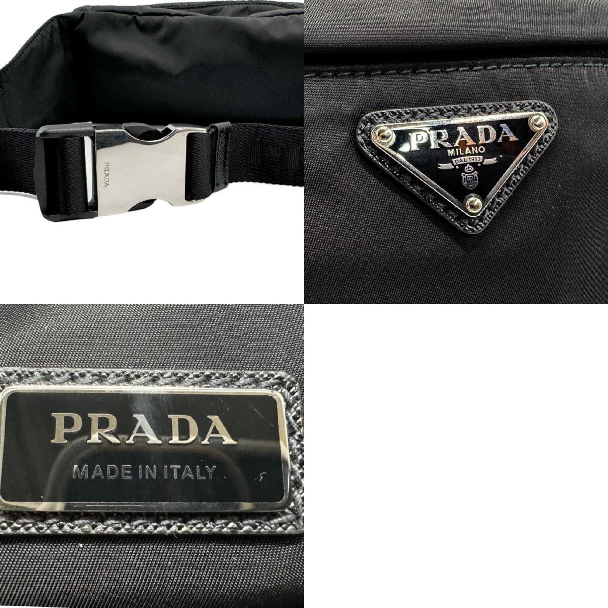 PRADA Waist Bag Nylon Black Men's Women's n0004