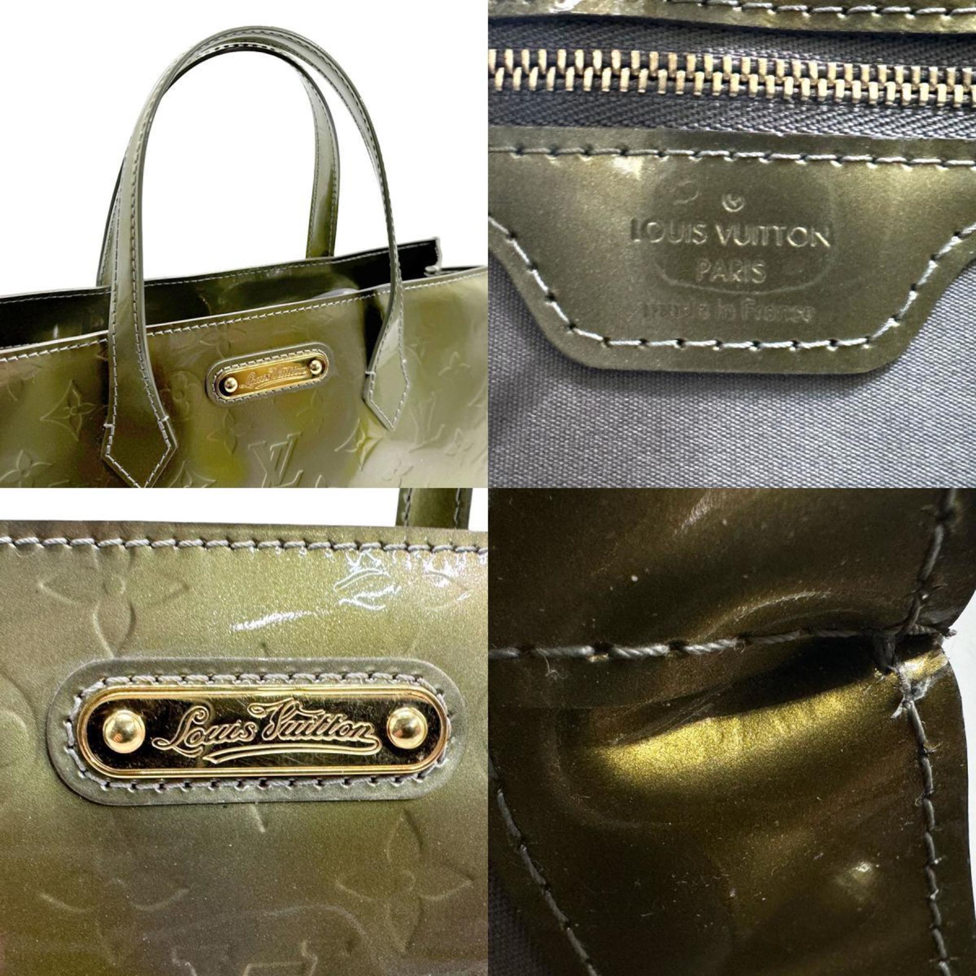 Louis Vuitton LOUIS VUITTON Handbag Monogram Vernis Wilshire PM Gris Art Deco Women's M91627 z1595