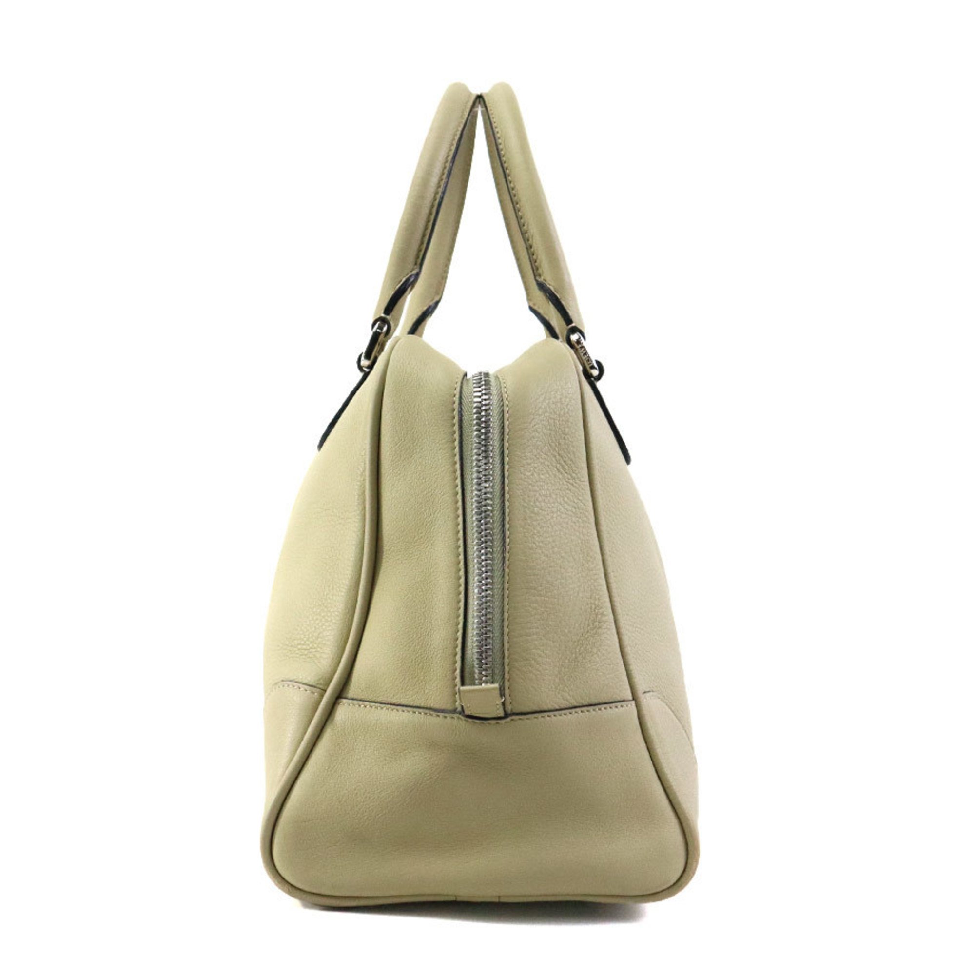 LOEWE Amazona Handbag Leather Light Khaki Beige Silver Women's e58782a