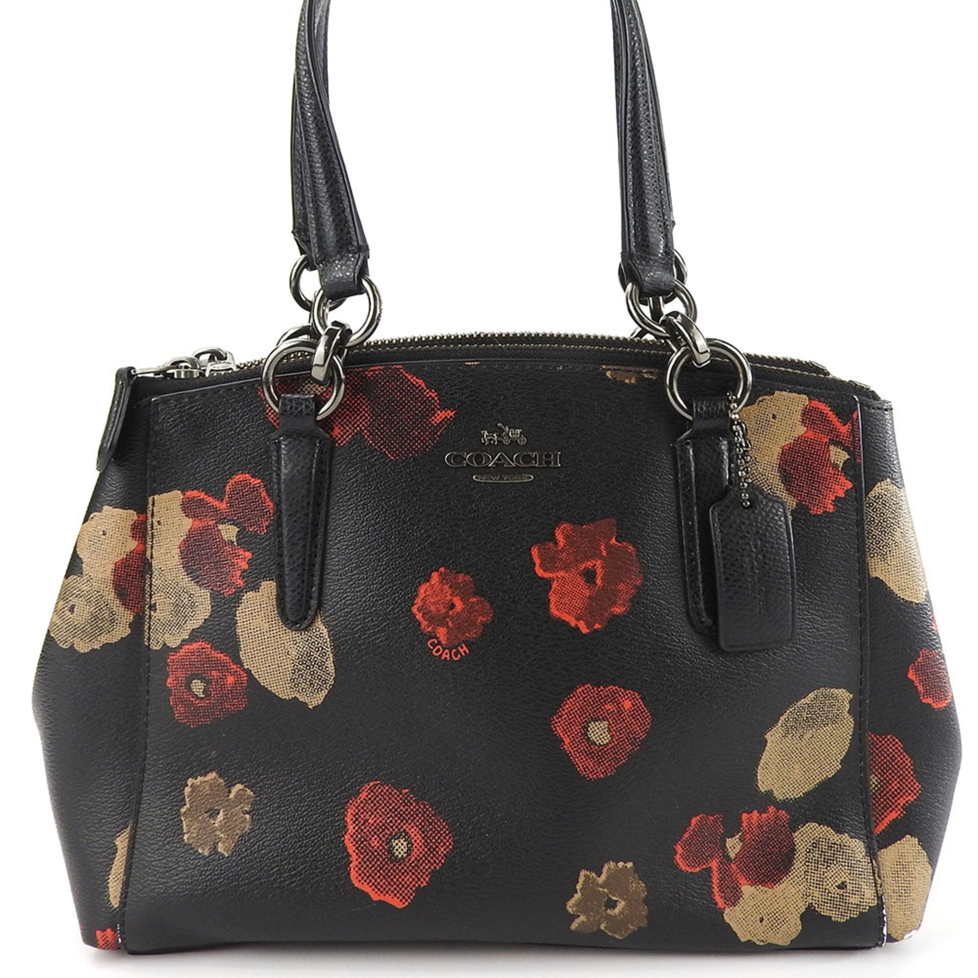 Coach handbag F55538 leather black red women's COACH