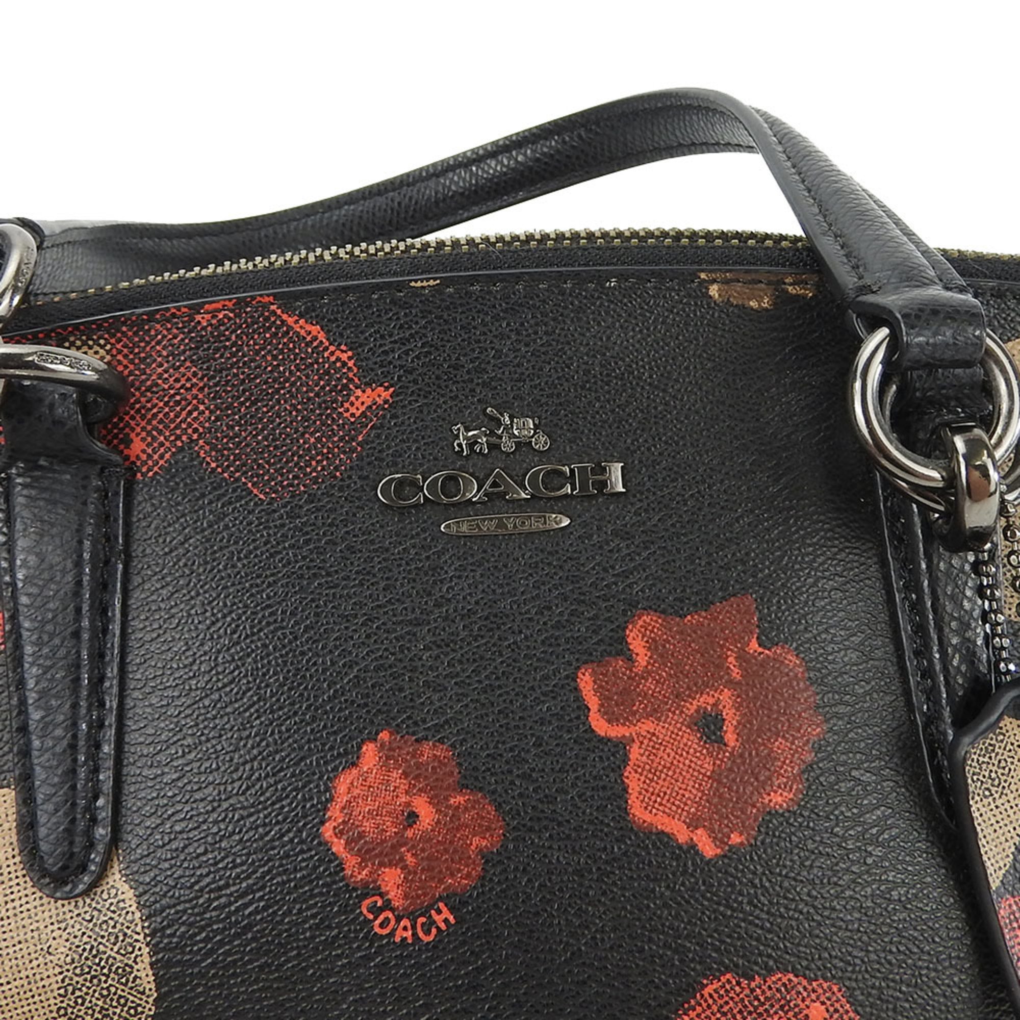 Coach handbag F55538 leather black red women's COACH