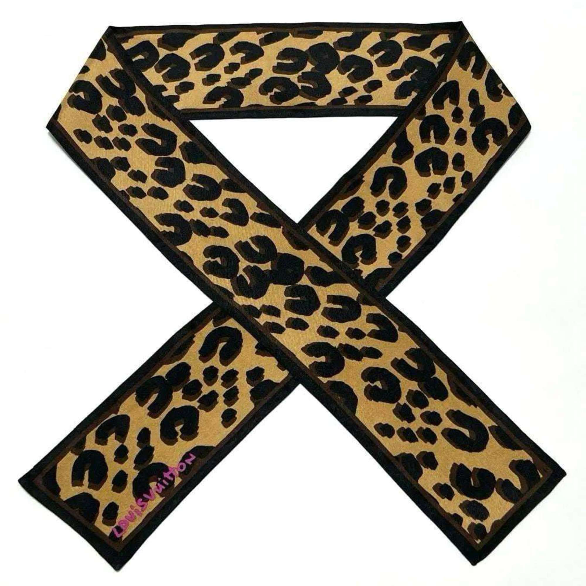 LOUIS VUITTON Women's Bandeau Scarf Bandana Leopard Print