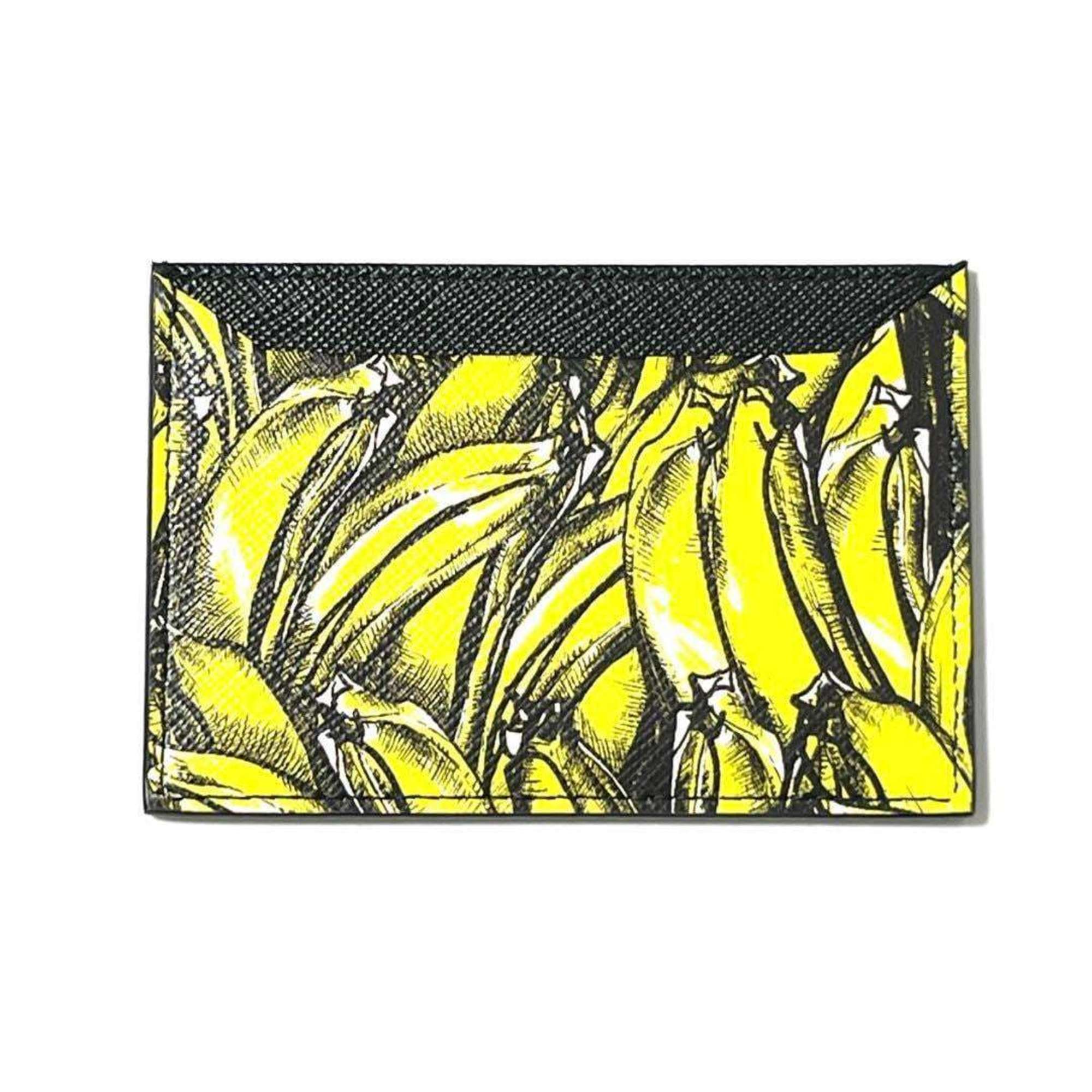 PRADA Men's Card Case Holder, Pass Case, Banana