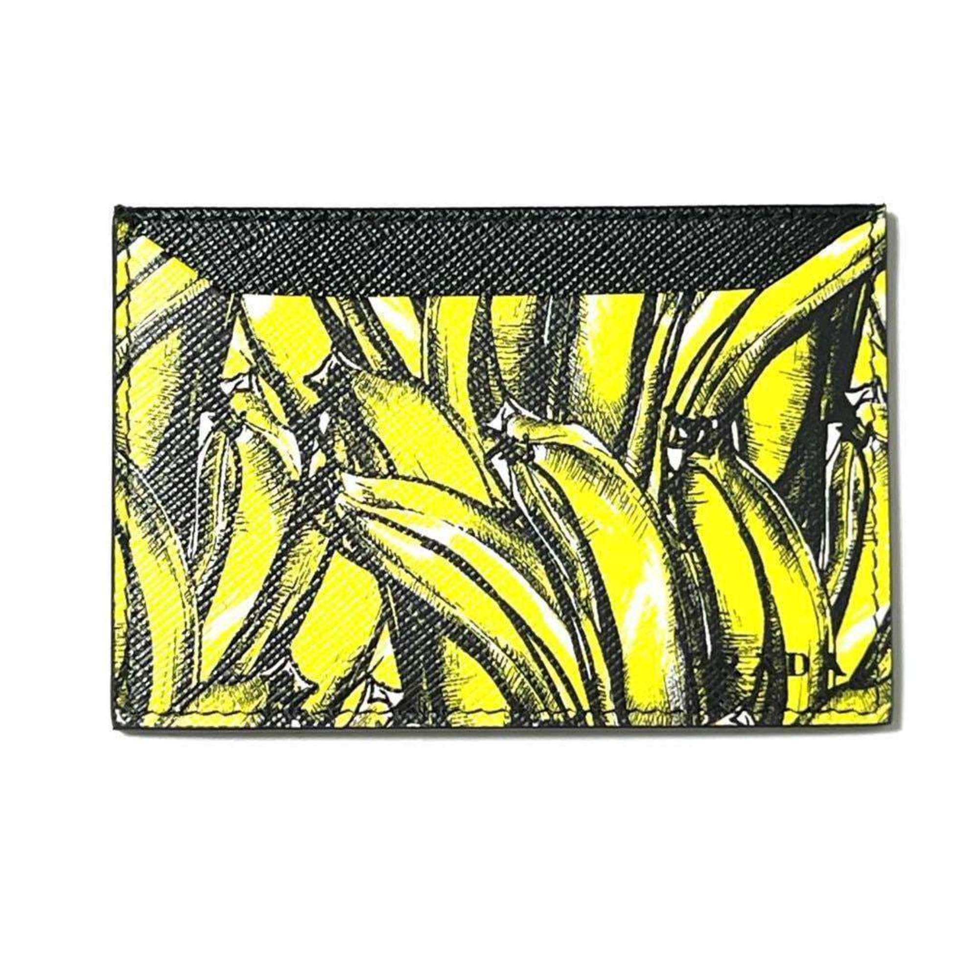 PRADA Men's Card Case Holder, Pass Case, Banana