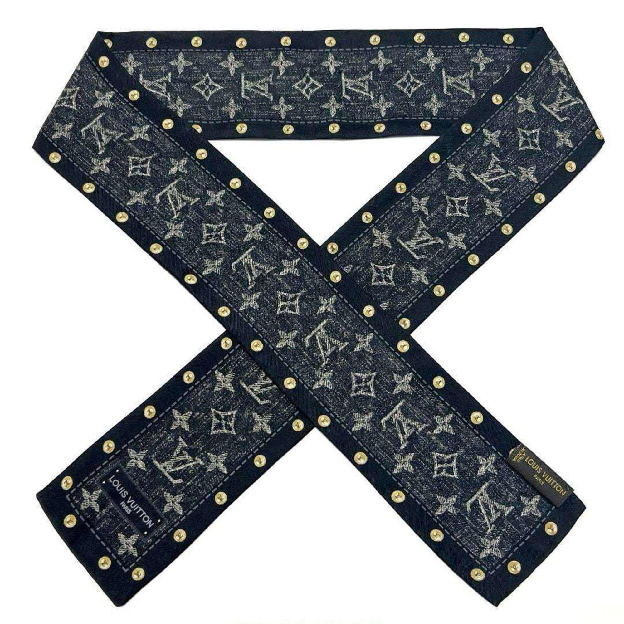 LOUIS VUITTON Women's Bandana Scarf Bandeau New Denim