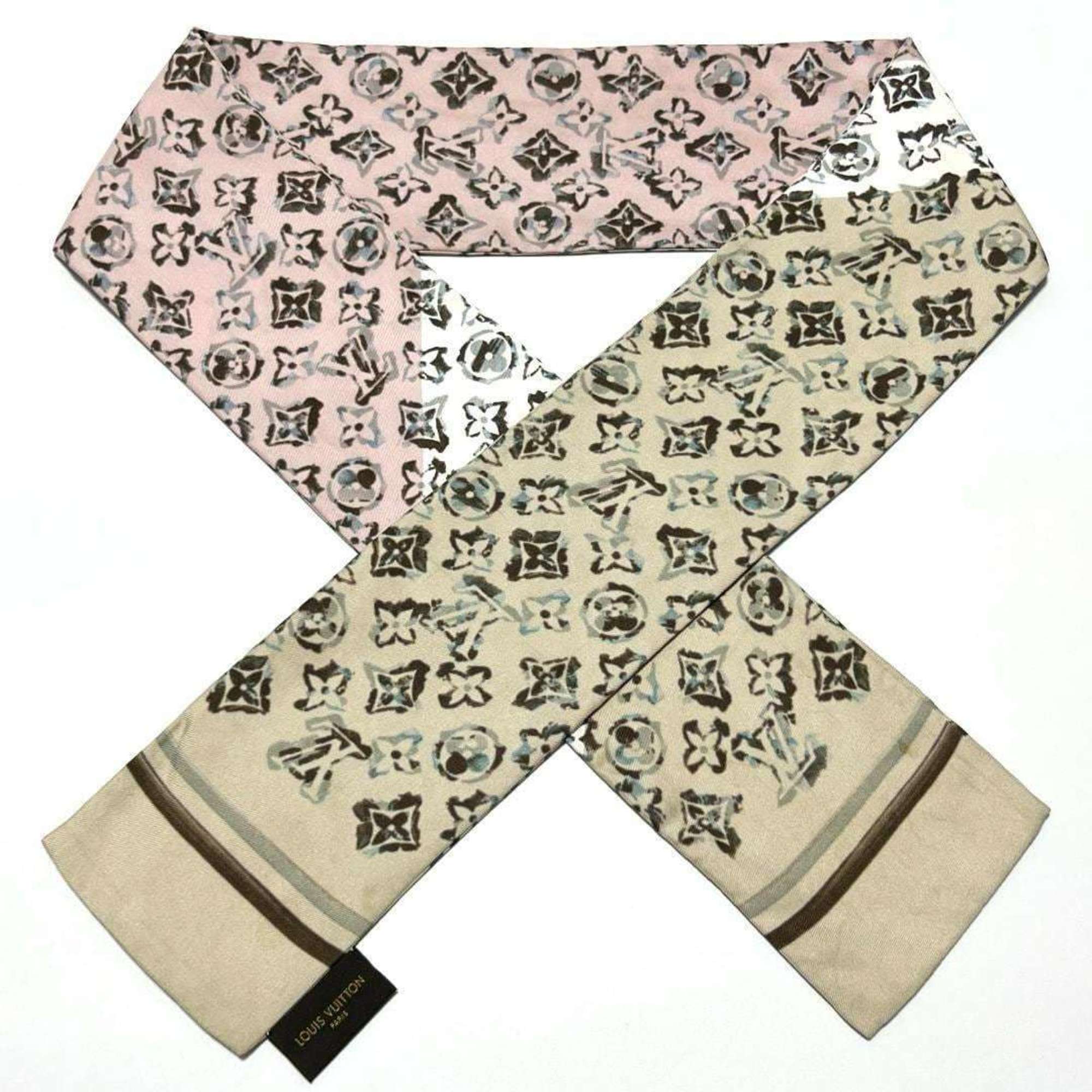 LOUIS VUITTON Women's Bandeau Scarf Bandana Monogram Silk