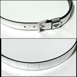 PRADA Men's Belt in Silver Brushed Leather