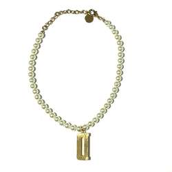 Christian Dior Dior Women's Necklace Pendant Choker Faux Pearl