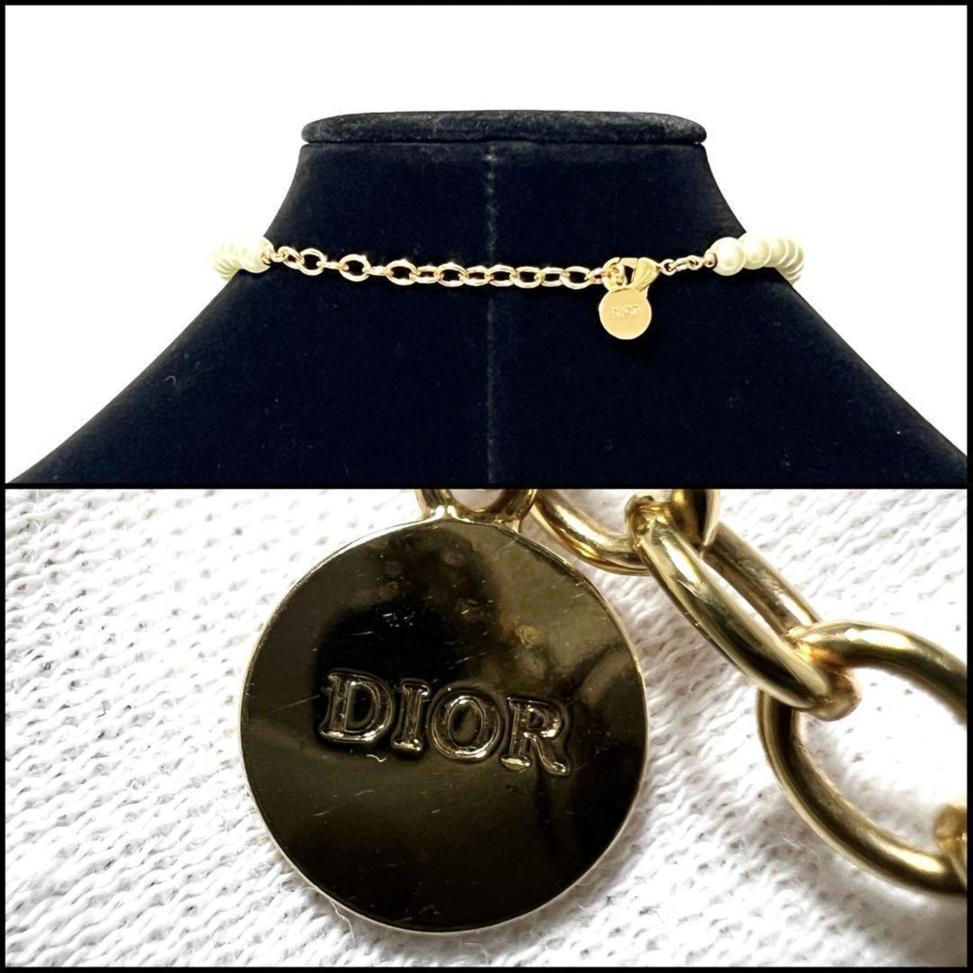 Christian Dior Dior Women's Necklace Pendant Choker Faux Pearl