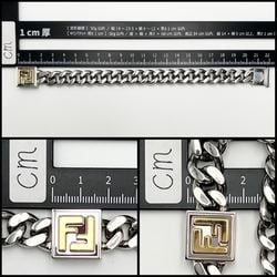 FENDI Men's Palladium and Gold Color Bracelet Chain Bangle