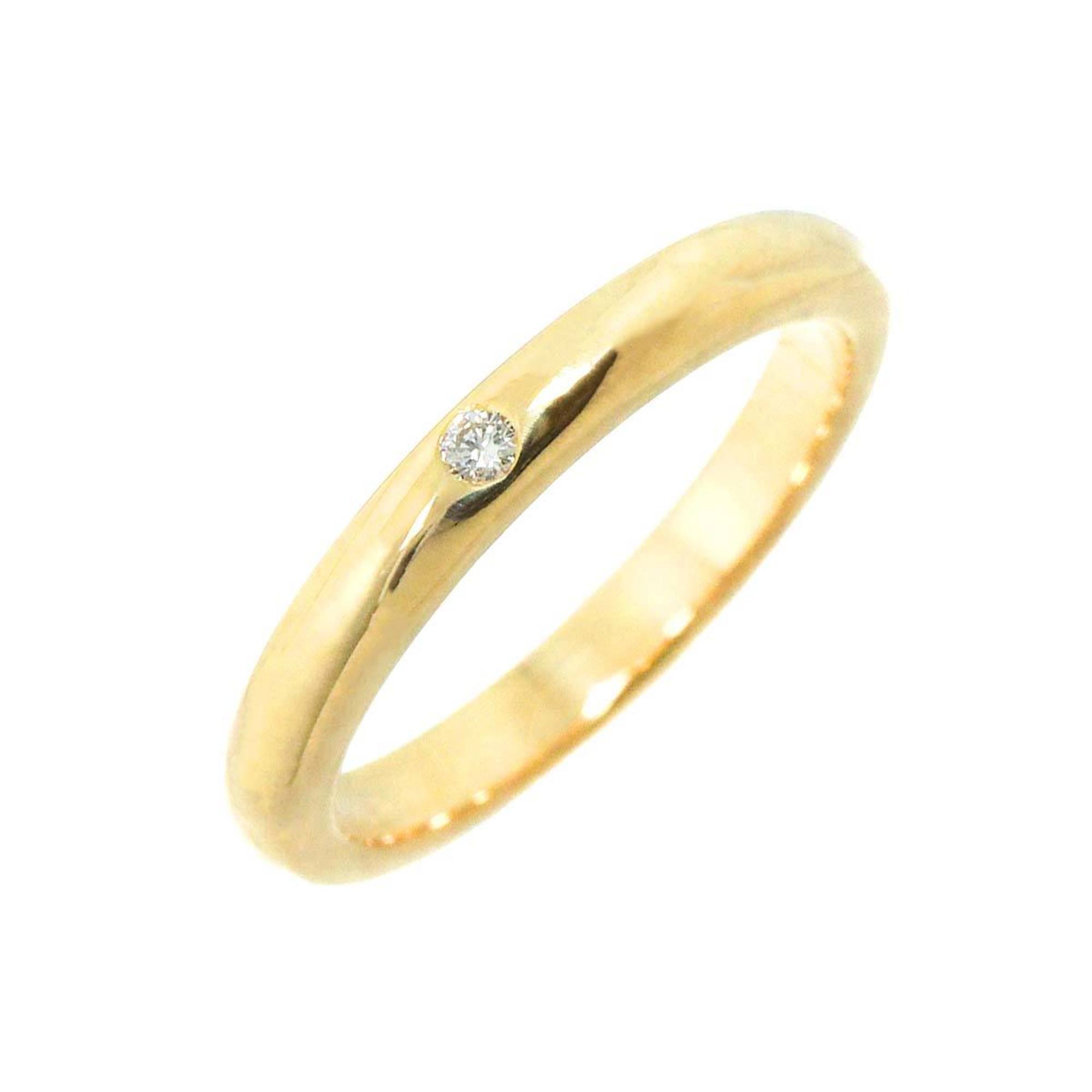 Tiffany & Co. Stacking Band Ring Diamond 1P K18 YG Yellow Gold 750