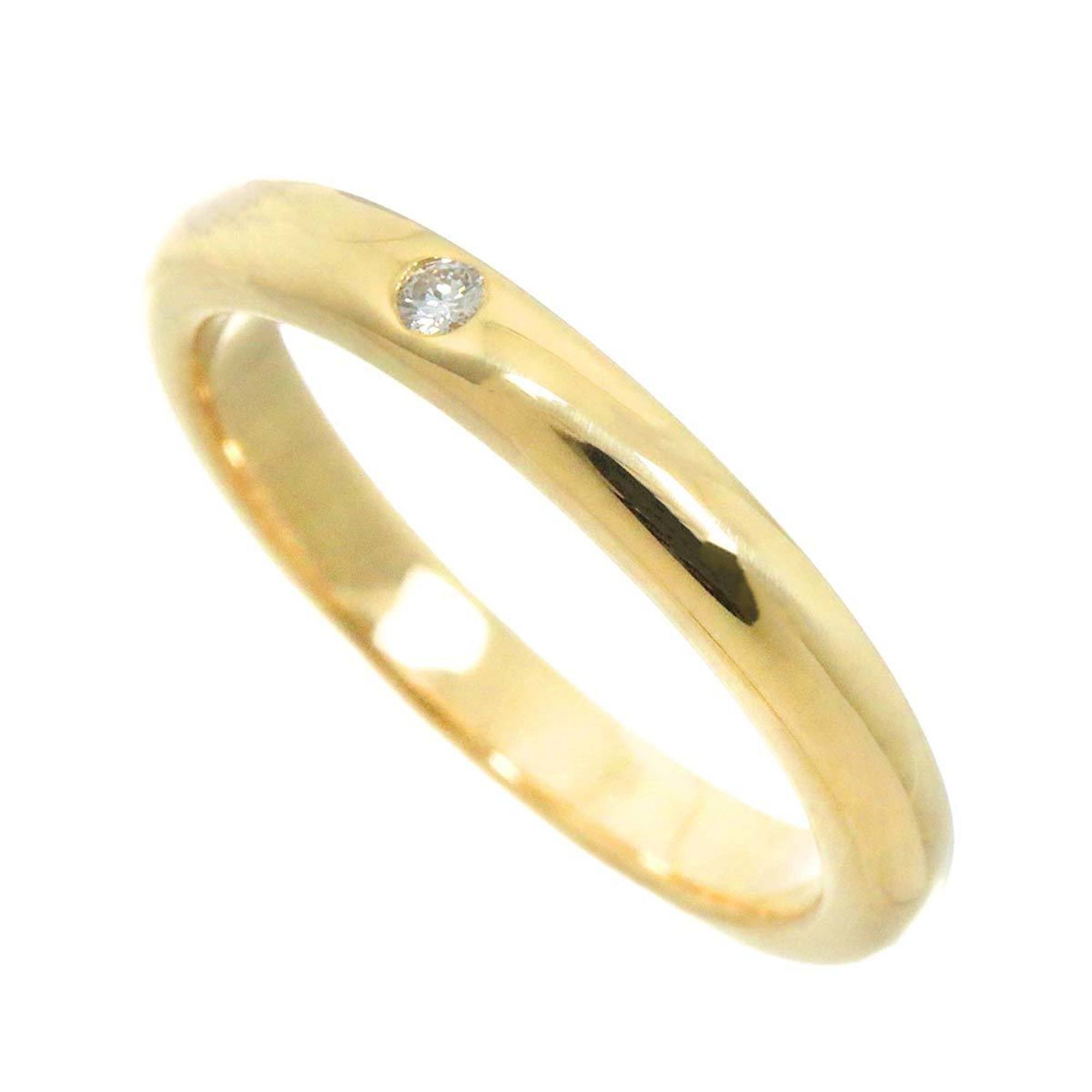 Tiffany & Co. Stacking Band Ring Diamond 1P K18 YG Yellow Gold 750