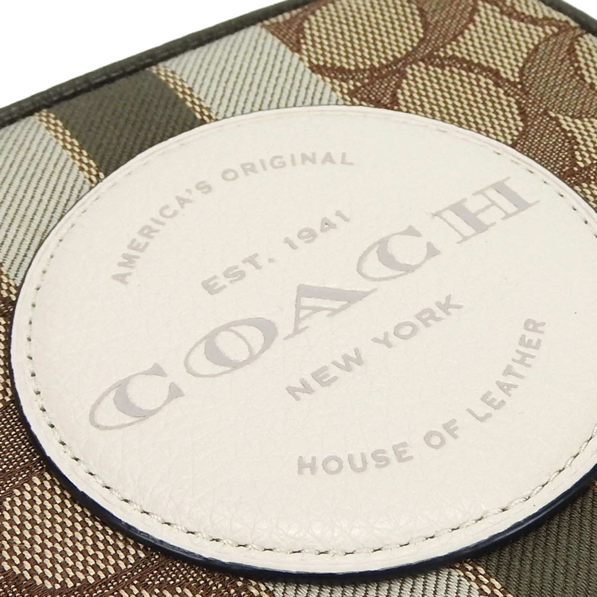 Coach Shoulder Bag 2635 Signature Dempsey Canvas Leather Beige Blue Khaki Camera Pochette Women's COACH